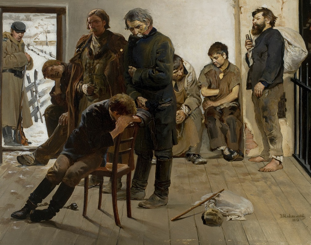 Na etapie / Sybiracy, 1890 olej na płótnie Muzeum Narodowe w Warszawie