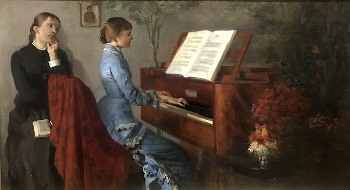 Przy fortepianie, 1877 olej na płótnie Muzeum Narodowe w Warszawie